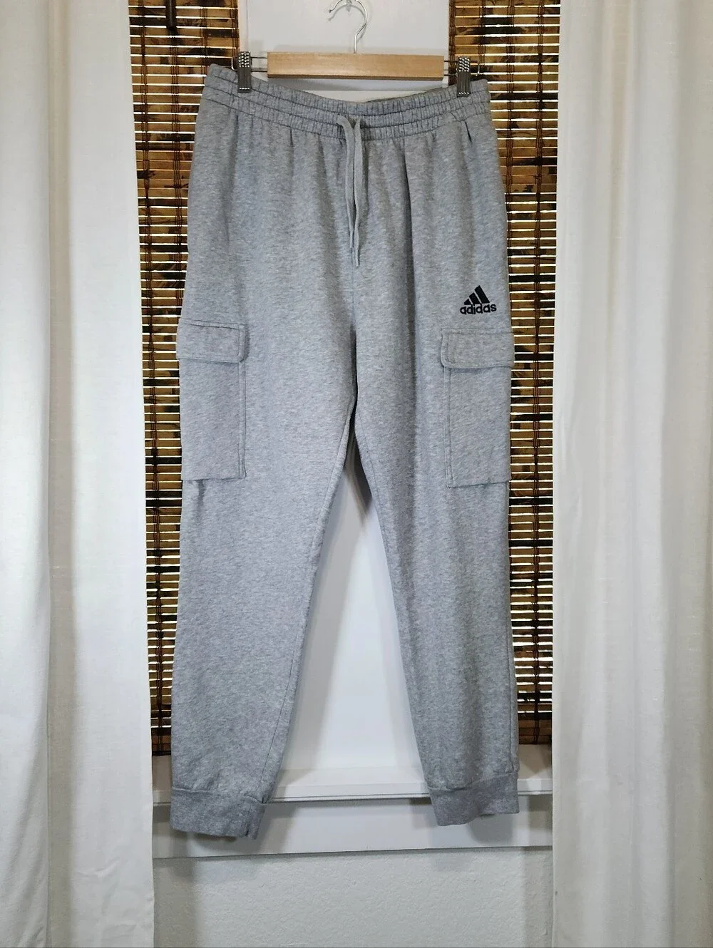 Level Up Your Loungewear: Adidas Fleece Cargo Joggers 🔥 Size Large